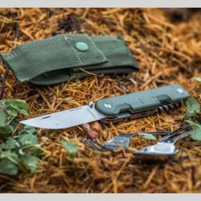 Cuchillo Baroudeur + cubiertos - Caqui - TB Outdoor