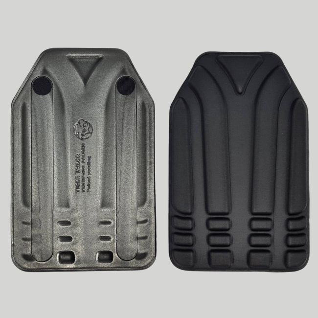 Par de cojines Ventipads para portaplacas Polgen/Platiger - Negro - Tiger Tailor