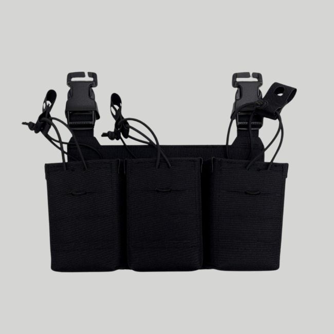 Panneau modulaire Fastex triple porte-chargeur pour fusils d'assaut - Noir - Tiger Tailor
