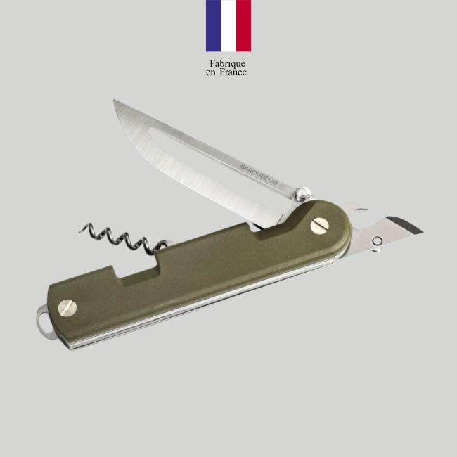 Coltello Baroudeur (lama alleggerita) + posate - Kaki - TB Outdoor