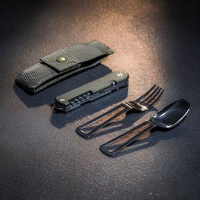 Avonturiersmes (holle kling) + bestek - Kaki - TB Outdoor