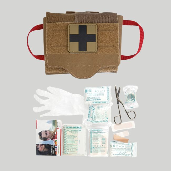 Pochette IFAK Quick Draw remplie (25 pièces) - Coyote Foncé - Mil-Tec