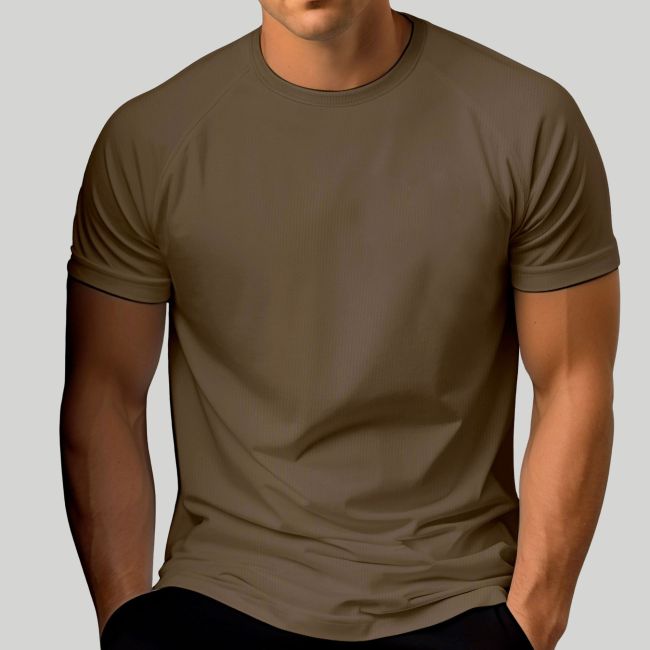 Camiseta de manga corta Félin (corte raglán) en malla - Coyote - OPEX