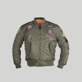 Blouson bomber MA1 avec badges enfant - Vert Olive - Mil-Tec