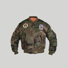 Blouson bomber MA1 avec badges enfant - Woodland - Mil-Tec