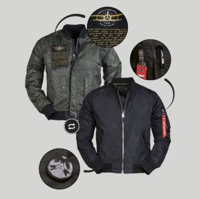 MA1 Sommer Bomberjacke - Schwarz - Mil-Tec