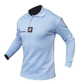 Blauw Gendarmerie polo lange mouwen Heren