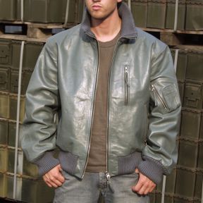 Piloten-Lederjacke BW - Grau - Mil-Tec