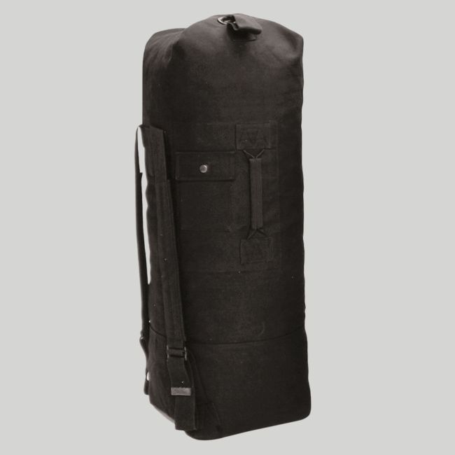 Sac de voyage avec bretelles en coton Marine US 75L - Noir - Mil-Tec