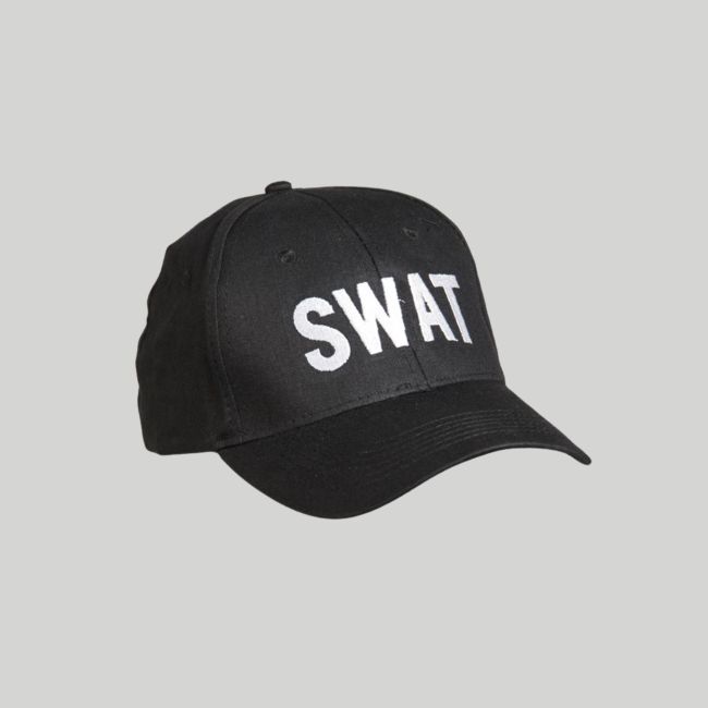 Boné de baseball bordado SWAT - Preto - Mil-Tec