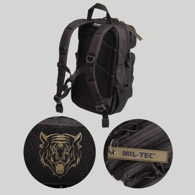 Mochila US Assault infantil 14L - Preta - Mil-Tec