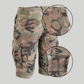 Short Vintage desgastado - Woodland - Mil-Tec