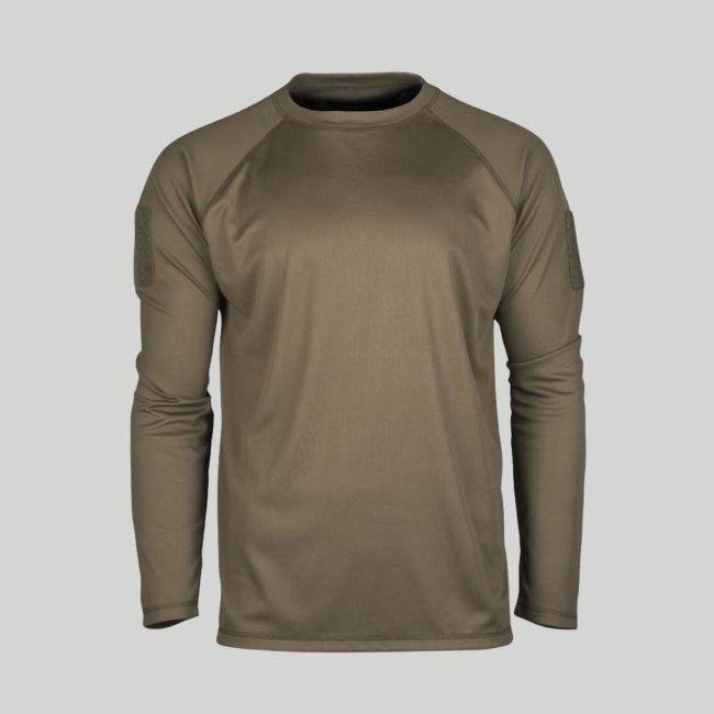 T-shirt tattica Quick Dry a maniche lunghe - Verde Oliva - Mil-Tec