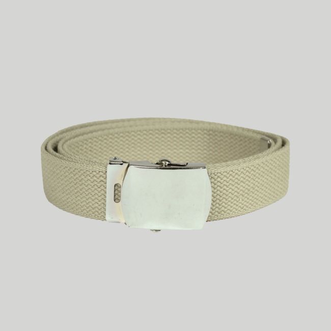 Ceinture en toile US avec boucle argent - Khaki - Mil-Tec
