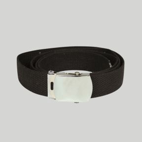 Ceinture en toile US avec boucle argent - Noir - Mil-Tec