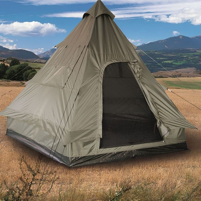 Tienda de campaña pirámide Tipi - Verde Oliva - Mil-Tec