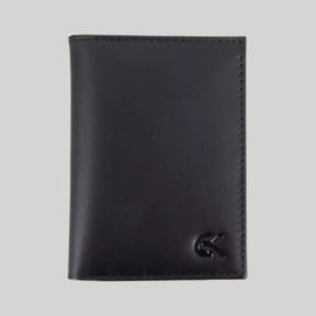 Porte-cartes mini 2 volets en cuir - Noir - GK