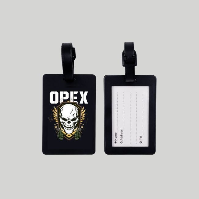 Bagagelabel "OPEX Grenade" in rubber 10 x 6,5 cm - Opex