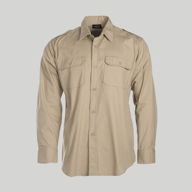 Camisa tropical de manga larga - Caqui - Mil-Tec
