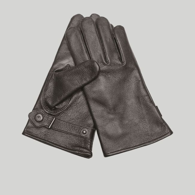 Gants en cuir de chèvre doublé en coton BW - Noir - Mil-Tec