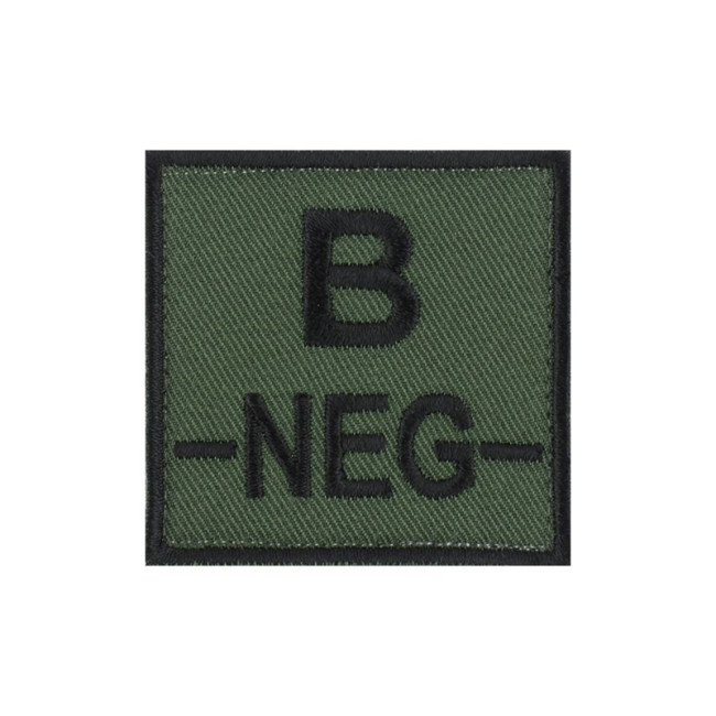 Bloedgroep B- embleem Zwart op Legergroen - DMB