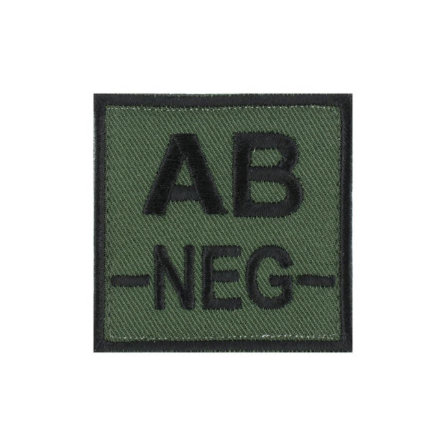 Écusson groupe sanguin AB- Noir sur Vert Armée - DMB Écusson groupe sanguin AB- Noir sur Vert Armée - DMB