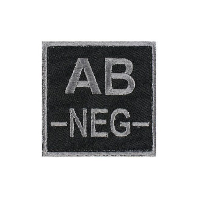 Bloedgroep AB- embleem Grijs op Zwart - DMB