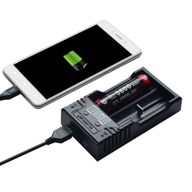 Ladegerät für zwei wiederaufladbare Batterien - Klarus