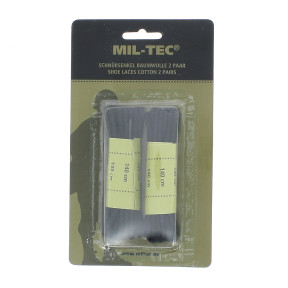 Set van 2 paar Veters 140 cm katoen Zwart - Miltec