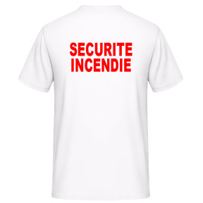 Tee-shirt SECURITE INCENDIE Blanc - Vetsecurite