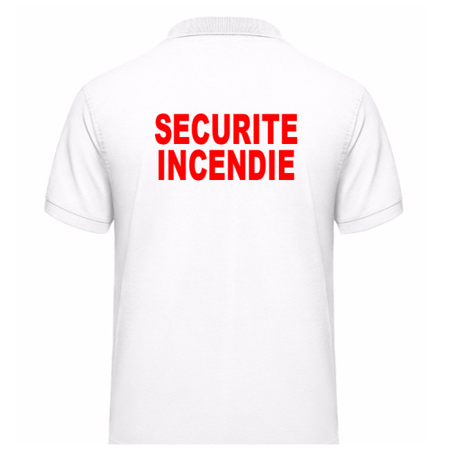 Polo SECURITE INCENDIE Blanc - Vetsecurite