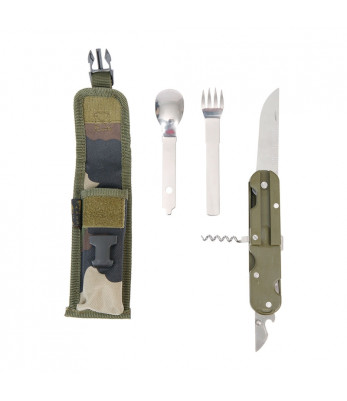 Couteau de camping armée avec couverts Bivouac