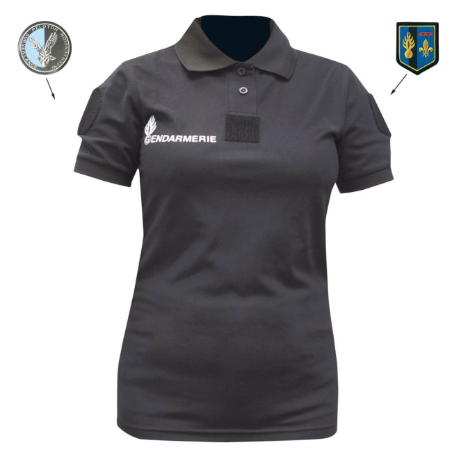Damen-Poloshirt GD Cooldry + Klettverschlüsse Schwarz - Patrol