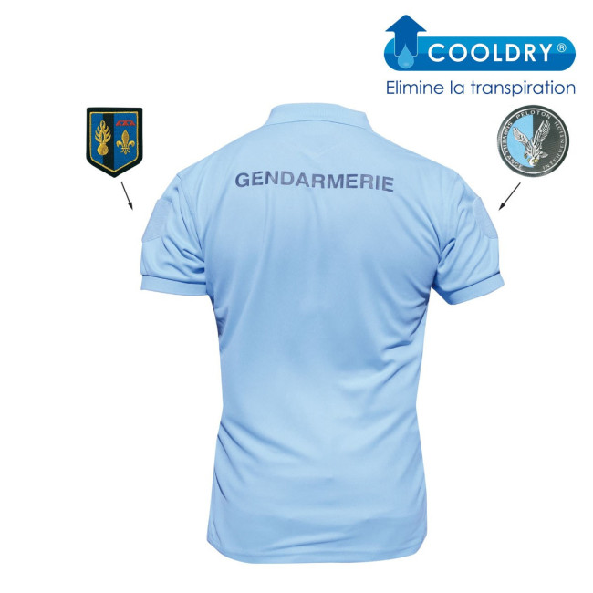 Oddychająca koszulka polo Żandarmeria Niebieska + rzepy - Patrol
