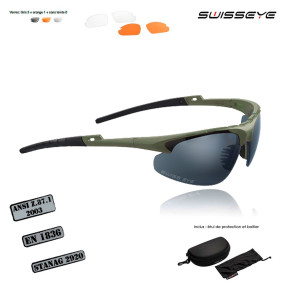 Lunettes balistiques et de soleil Apache Vert OD - Swisseye
