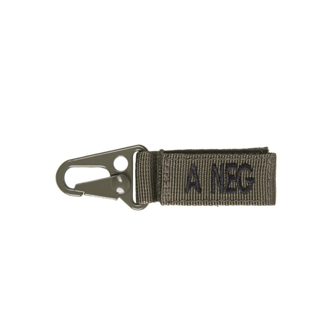 Porte clé tactique groupe sanguin A- Vert OD - Miltec
