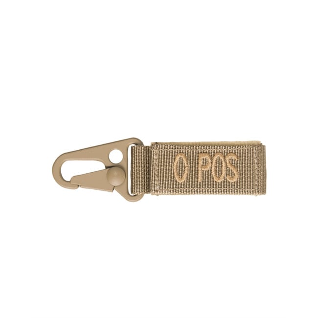Porte clé tactique groupe sanguin O+ Coyote - Miltec Porte clé tactique groupe sanguin O+ Coyote - Miltec