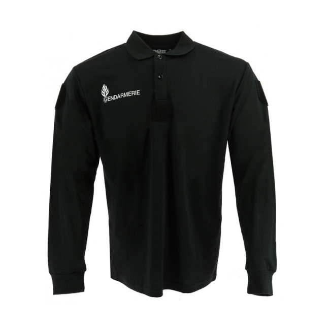 Polo gendarmerie respirant GD manches longues noir - DMB PRODUCTS