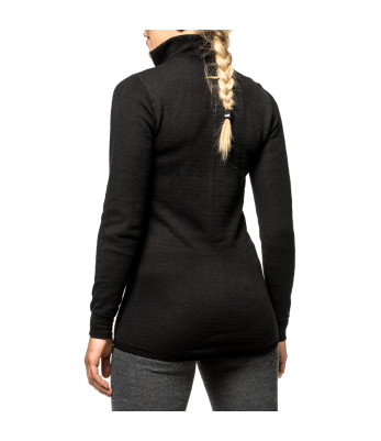 Tee-shirt manches longues avec zip Turtleneck 200 noir - Woolpower