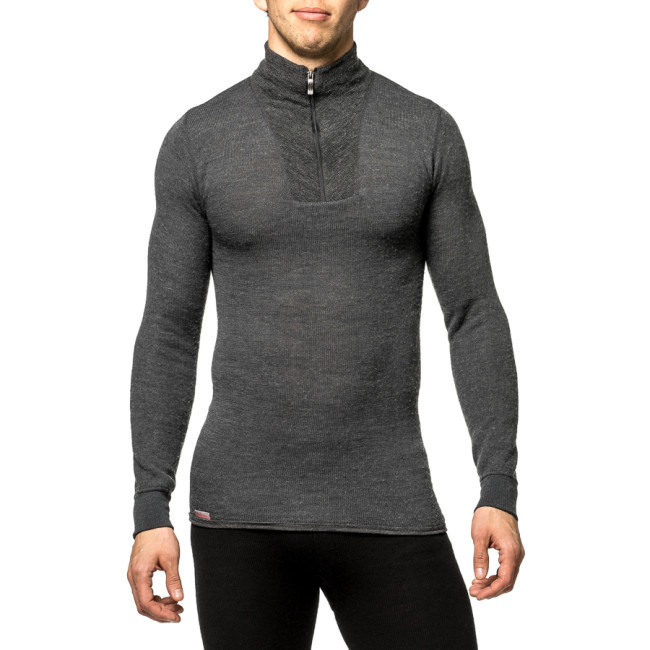 T-shirt lange mouwen met rits Turtleneck 200 grijs - Woolpower