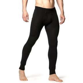 Lange legging met rits Johns 200 zwart - Woolpower
