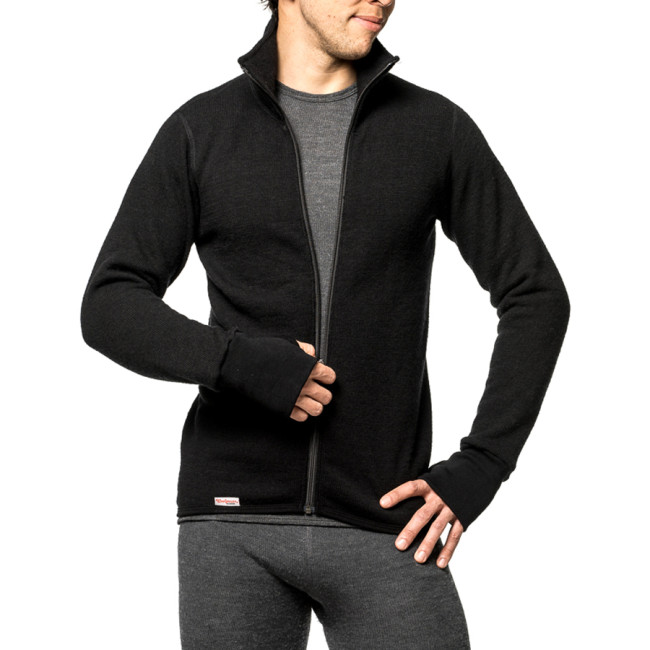 Vest met ritsafsluiting Full zip jacket 400 zwart - Woolpower