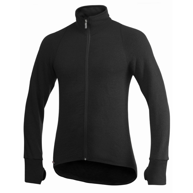 Schwarze Full Zip Jacke 400 - Woolpower