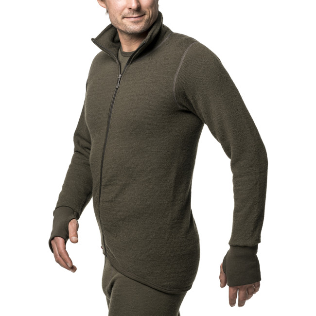 Vest met rits Full zip jacket 400 dennegroen - Woolpower