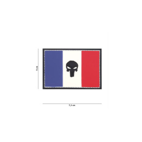 Patch 3D Punisher drapeau français en PVC - 101 Inc