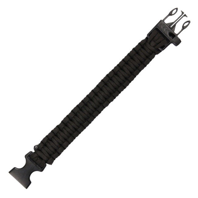 Bracelet de survie avec sifflet noir - 101 Inc