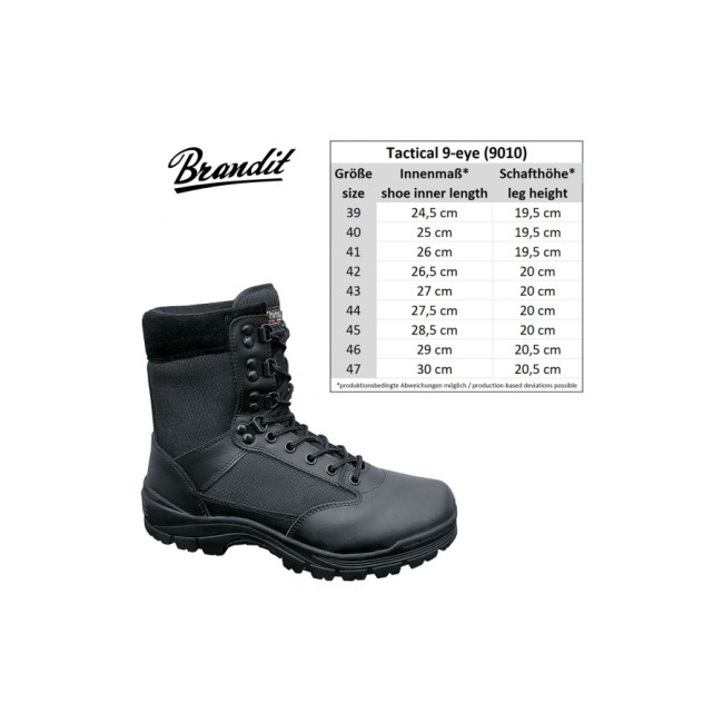 Buty taktyczne Rangers Boot 9 dziurek czarne - Brandit