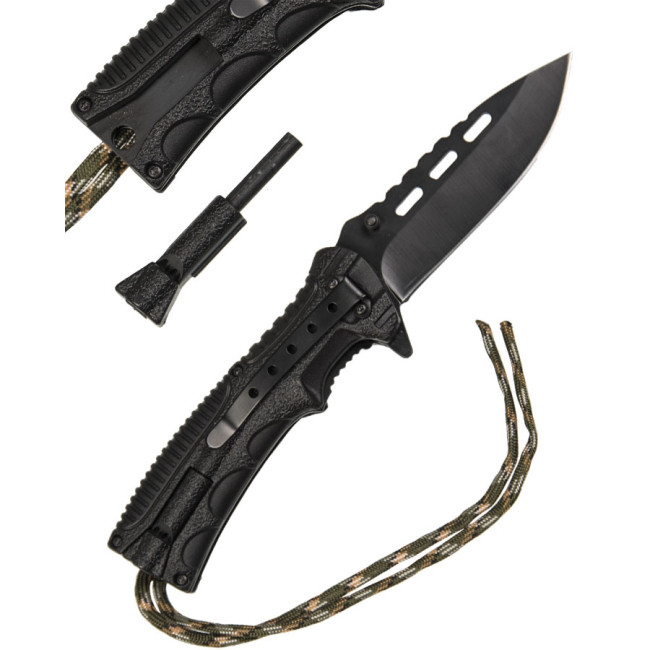 Nóż składany One-Hand para-corde camo - Miltec