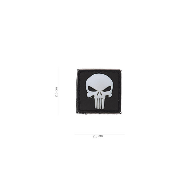 Schwarzer Patch mit weißem The Punisher aus PVC - 101 Inc