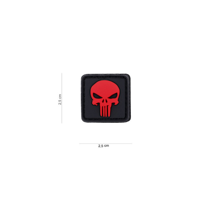 Patch noir avec The Punisher rouge en PVC - 101 Inc Patch noir avec The Punisher rouge en PVC - 101 Inc